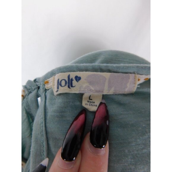 Jolt Mint Green Lace Cold-Shoulder Top L - Boho Flowy - Excellent - Picture 8 of 11